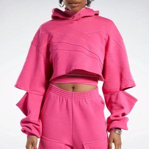 Reebok Classic Women's Pink Cardi B Knit Hoodie HS4309